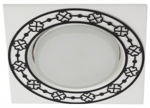 ЭРА Светильник KL78 WH/BK под лампу Gx53 квадратный,220V,13W,белый/черный, 120х38 3947