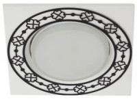 ЭРА Светильник KL78 WH/BK под лампу Gx53 квадратный,220V,13W,белый/черный, 120х38 3947