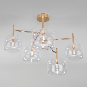 Eurosvet св-к потолоч. G4 5x3 Вт 600х600х440 металл прозрачный/золотой Jar 70128/5 a056921