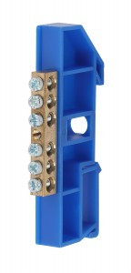 ЭРА шина нулевая "ноль" на DIN-изоляторе ШНИ-6х9  6 отв. синий (уп.10шт, цена шт) NO-222-44