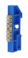 ЭРА шина нулевая "ноль" на DIN-изоляторе ШНИ-6х9 6 отв. синий (уп.10шт, цена шт) NO-222-44