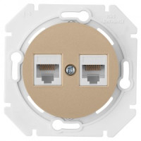 Bylectrica РЕТРО ПРОВАНС мех. комп. роз. 2 мест. RJ-45 СУ корп. ABS, (РК216-6312 шампань)