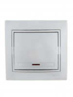 Lezard Мира выкл. СУ 1 кл. 10А (проходн., инд.) металлик серый (корпус PC) 701-1010-114