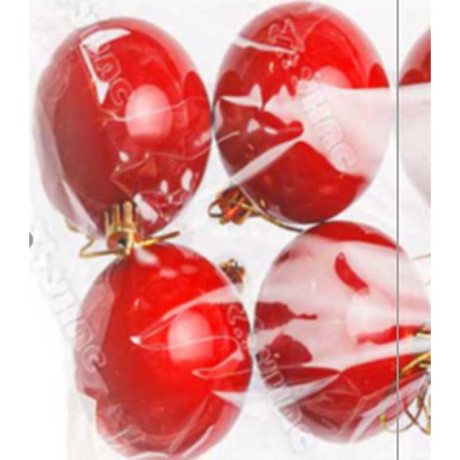 Шар акриловый JY-07-8 4 шт 8 см Красный (72)