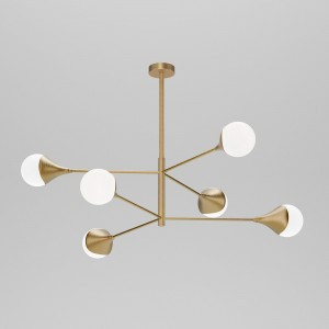 Eurosvet Люстра 6x20W G9 930х930х620 металл белый/латунь Calyx 60168/6 a068272
