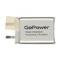 Ак-р Li-Pol GoPower LP502030UN 3.7V 250mAh без защиты