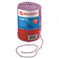 Нить хлопчатобумажная д/прошивки документов, ТРИКОЛОР, диаметр 1,6 мм, длина 120 м, сменный блок, BR