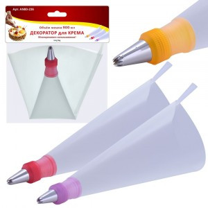Декоратор д/крема, 900мл, 30см (кратность 6шт!!!), полимер.материал, нерж.сталь AN80-236 Мультидом