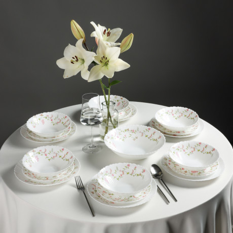 MILLIMI Клавель Набор столовой посуды 19 пр., опаловое стекло