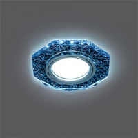 Gauss BL069 св-к встр. MR16 Восьмигранник с подсветкой 4K 90(65)x25 Черный/Хром