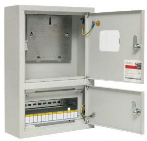 EKF щит (корпус) метал. ЩУРН 1/14э навесной (450х310х120), два отсека, окно, IP31 mb23-1/14e