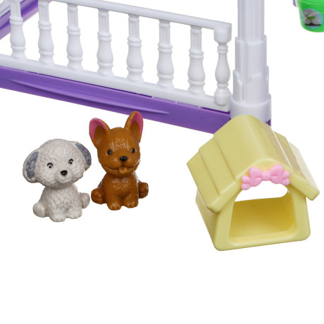 ИГРОЛЕНД Дом для куклы с акс. питомцами и куклой, ABS, PP, полиэстер, 30х8х23 см