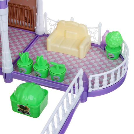 ИГРОЛЕНД Дом для куклы с акс. питомцами и куклой, ABS, PP, полиэстер, 30х8х23 см