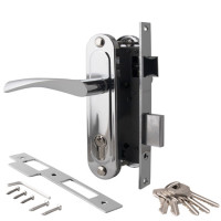 Замок врез 1223/60-CR Apecs (хром) с ручками  \20