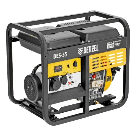 Генератор дизельный DES-55, 5,5 кВт, 230 В, 11 л, ручной стартер Denzel