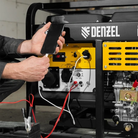 Генератор дизельный DES-55, 5,5 кВт, 230 В, 11 л, ручной стартер Denzel