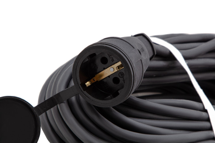 Удлинитель силовой 20 м, 16 А, тип УХз16, КГ 3 x 2.5 мм, 1 розетка, Сибртех