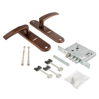 Замок врез ЗВ9-6/13.РФ61 с ручками (Медь, 3 ригеля 11мм, сувальдный) Рязань   \9