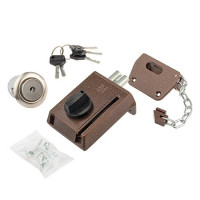 Замок накл ЗНД-1А-КЛ/М Левый с цепочкой (автомат) МЕДЬ Рязань \20