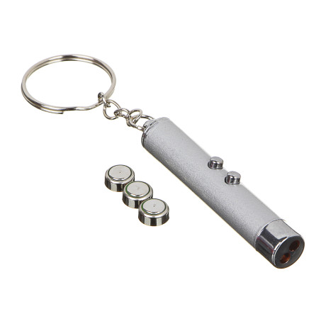 ЕРМАК Лазерная указка с фонариком, LR41, 6см, алюминий