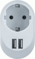 Navigator разветвитель 1 роз. 16А + 2USB 5V 3,4A (роз.блок,адаптер/зарядка) NAD-USB01-1E-C-WH 61454