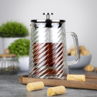 Чайник/кофейник (френч-пресс) 600мл Лоретта боросиликатное стекло нерж.сталь TR-32343 TalleR