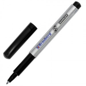 Маркер д/CD и DVD BRAUBERG, ЧЕРНЫЙ, тонкий након., 1 мм, 150418