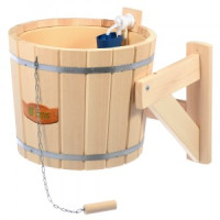 Душ русский 16л, пластик.вставка, наливной клапан, липа, 33220 Банные штучки