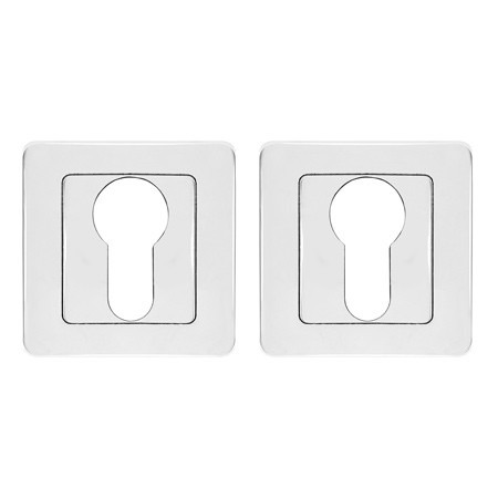 Накладка под цилиндр DP-C-22-CR (Хром) Квадратная CODE DECO  (1пара)  \10 (200)