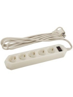 ЭРА сет. удл.-фильтр USF ПВС 3х0.75 5роз. 5м 10А (термозащ/варист, земля,слон.кость,PP)USF-5es-5m-