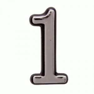Цифра дверная АЛЛЮР Большая пластик "1" хром (1000,50)