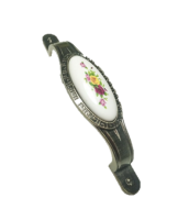 Ручка мебельная 4010-6 бронза 96мм с керамической вставкой