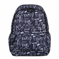 ЛЕТТЕРС Рюкзак подростковый, 41x29x18см, 1 отд., 4карм., плотный ПЭ, закрытые молнии, темный фон