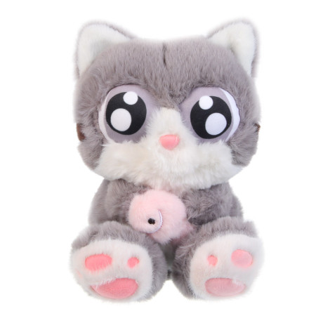 ИГРОЛЕНД Игрушка мягкая "Котя с рыбкой", 23 см, полиэстер