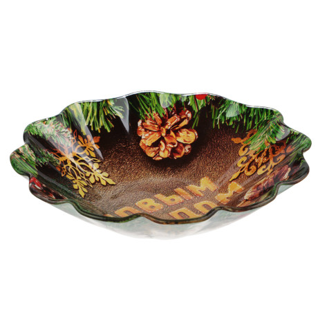 Шишки Салатник круглый, 18х4,5см, стекло