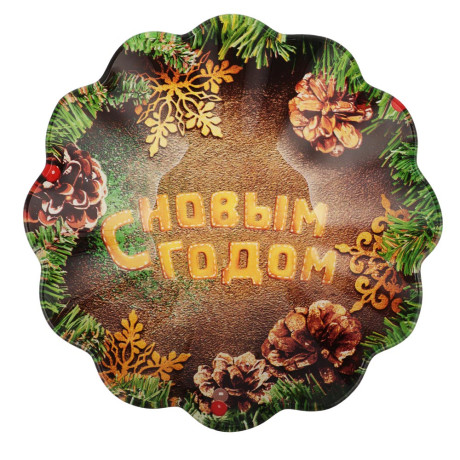 Шишки Салатник круглый, 18х4,5см, стекло