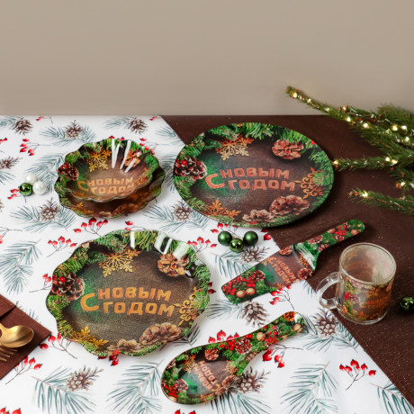 Шишки Салатник круглый, 18х4,5см, стекло