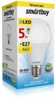 Smartbuy ЛОН A60 E27 5W(500lm) 3000K 2K 110x60 SBL-A60-05-30K-E27-A
