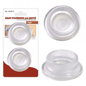 Отбойники д/дверей "Эконом", н-р 2шт/уп,цена за уп (кратность 6шт!!!),ПВХ,клеев.слойMS45-8 Мультидом