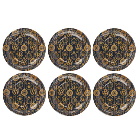 Набор бумажных тарелок Золотые шарики, 6 шт d=230 мм