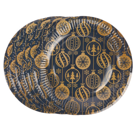 Набор бумажных тарелок Золотые шарики, 6 шт d=230 мм