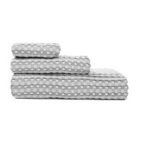 BY COLLECTION Полотенце вафельное 70х140см, 50% бамбук, 50% хлопок, серый