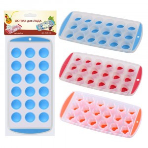 Форма д/льда, 18 ячеек, 24,5*11,5*2,5см (кратность 6шт!!!), силикон, пластик VL80-156 Мультидом