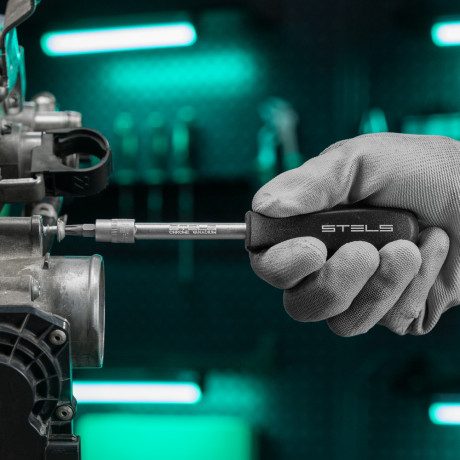 Набор инструментов 1/2", 1/4", CrV, 12 гранные головки, пластиковый кейс, 109 предмета Stels