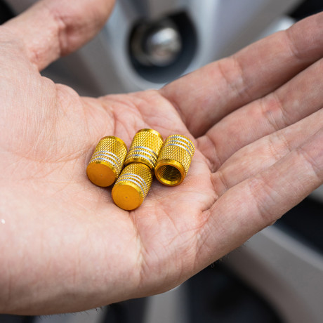 ЕРМАК Набор заглушек ниппеля 4шт. алюминиевый, универсальный, золото