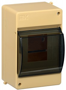 IEK KREPTA 3 корпус пластик. КМПн 2/4 c крышкой 4 мод. наружн. опломб, СОСНА IP30 MKP42-N-04-30-12-S