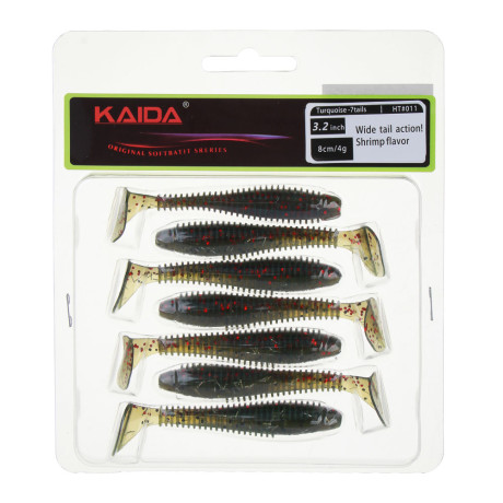 KAIDA Приманка силиконовая ТВИСТЕР 3", 8см, 4гр, HT011, 7шт