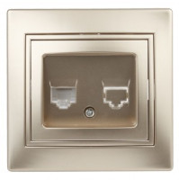 ЭРА Intro Plano роз. комп., СУ 1 мест. RJ45, шампань, 1-303-04,Б0030087