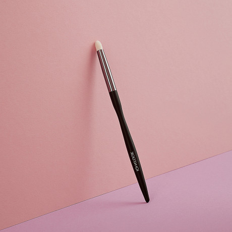 ЮНИLOOK Кисть для растушевки теней бочонок, натуральный ворс, дерево, металл, 15,7см