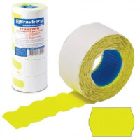 Этикетка МETO 26*12мм BRAUBERG волна, жел, КОМПЛЕКТ 5 рул. по 800шт, (этикет-пистолет 290344) 123577